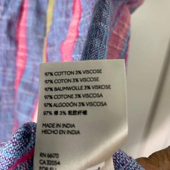 Anthropologie cotton blend multi-color striped sleeveless tank top blouse S - Picture 7 of 7